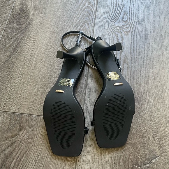 billini bexley black thin strap crystal diamante ankle strap high heels size 7 - Picture 9 of 9